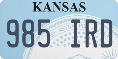 KS license plate 985IRD