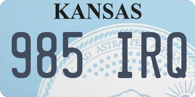 KS license plate 985IRQ