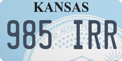 KS license plate 985IRR