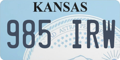 KS license plate 985IRW