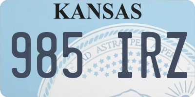 KS license plate 985IRZ