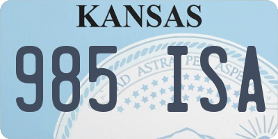 KS license plate 985ISA