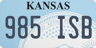 KS license plate 985ISB