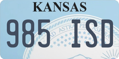 KS license plate 985ISD