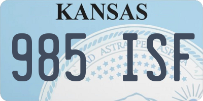 KS license plate 985ISF