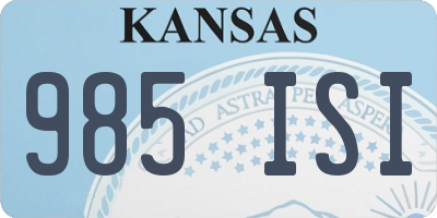 KS license plate 985ISI