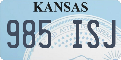 KS license plate 985ISJ