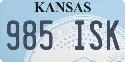 KS license plate 985ISK