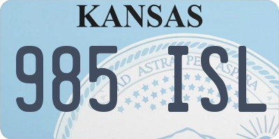 KS license plate 985ISL
