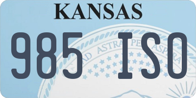 KS license plate 985ISO
