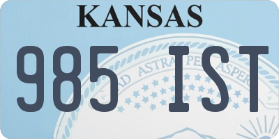 KS license plate 985IST