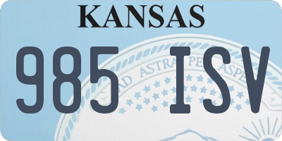 KS license plate 985ISV