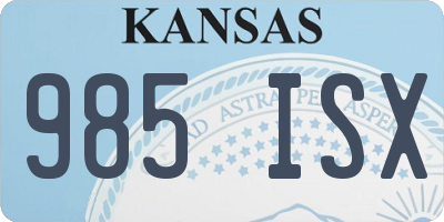 KS license plate 985ISX
