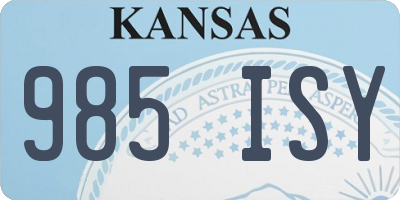 KS license plate 985ISY
