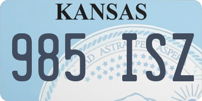 KS license plate 985ISZ
