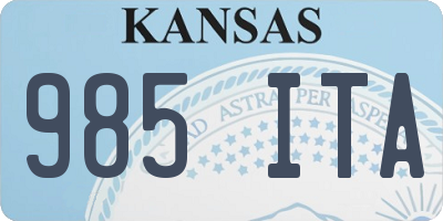 KS license plate 985ITA