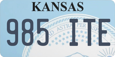 KS license plate 985ITE