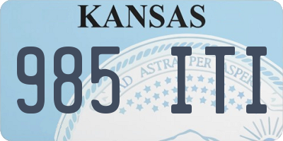 KS license plate 985ITI