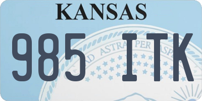 KS license plate 985ITK