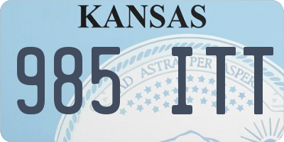 KS license plate 985ITT