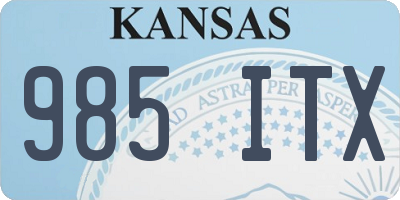 KS license plate 985ITX