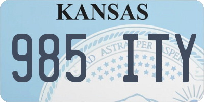 KS license plate 985ITY