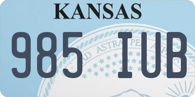 KS license plate 985IUB