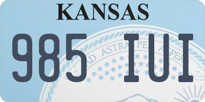 KS license plate 985IUI