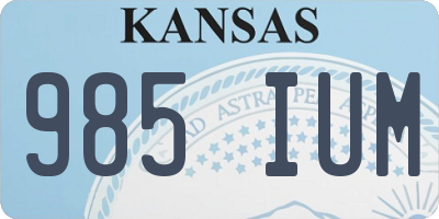 KS license plate 985IUM