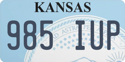 KS license plate 985IUP