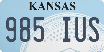 KS license plate 985IUS