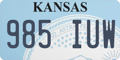 KS license plate 985IUW