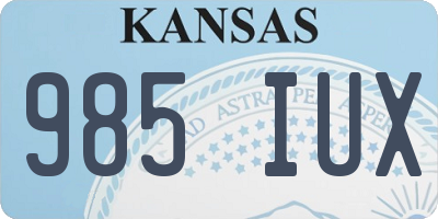 KS license plate 985IUX