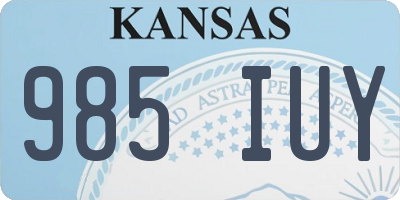 KS license plate 985IUY
