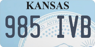 KS license plate 985IVB