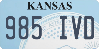KS license plate 985IVD