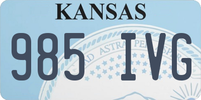 KS license plate 985IVG
