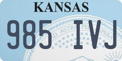 KS license plate 985IVJ