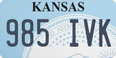 KS license plate 985IVK