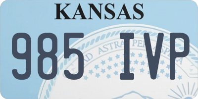 KS license plate 985IVP