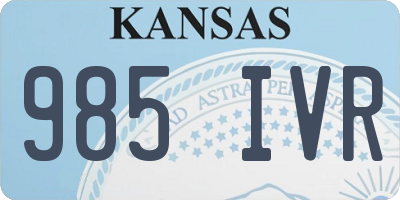 KS license plate 985IVR
