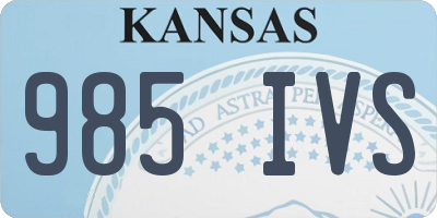 KS license plate 985IVS