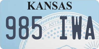 KS license plate 985IWA