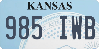 KS license plate 985IWB