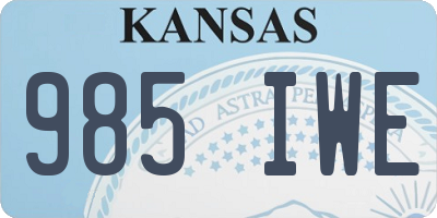 KS license plate 985IWE
