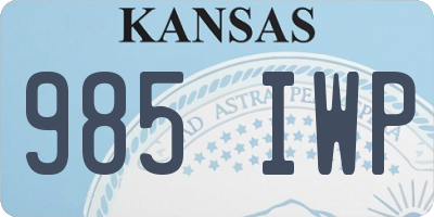KS license plate 985IWP