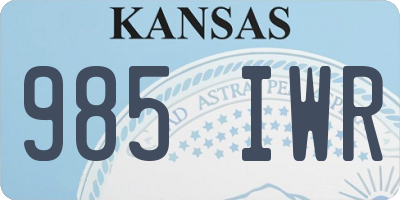 KS license plate 985IWR