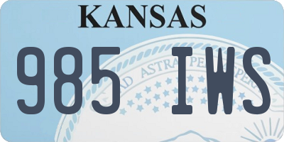 KS license plate 985IWS
