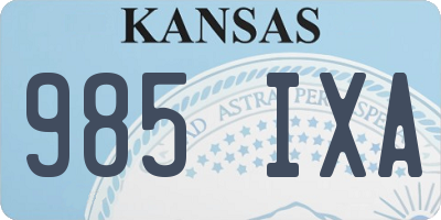 KS license plate 985IXA