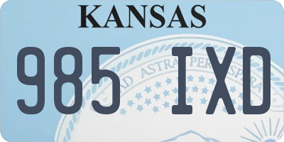 KS license plate 985IXD